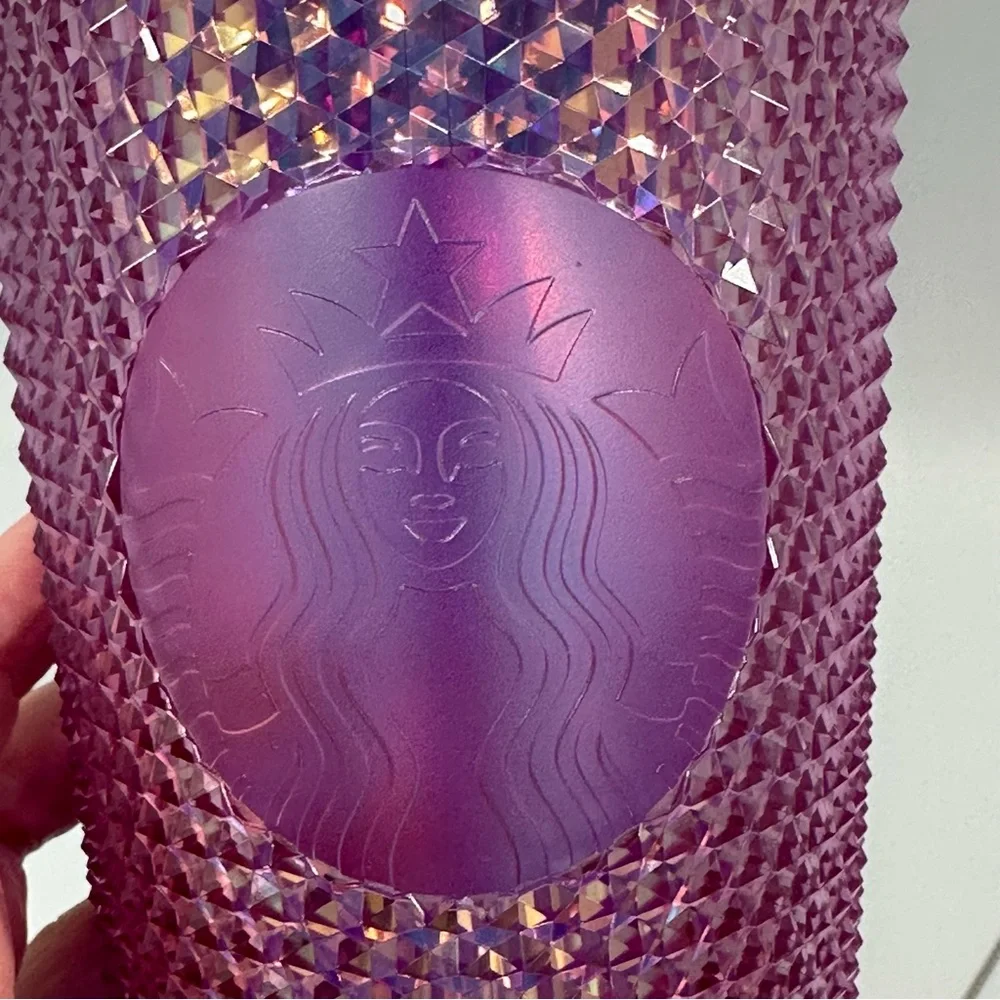 Starbucks Disney World 50th Anniversary Studded Iridescent Purple Pink Tumbler